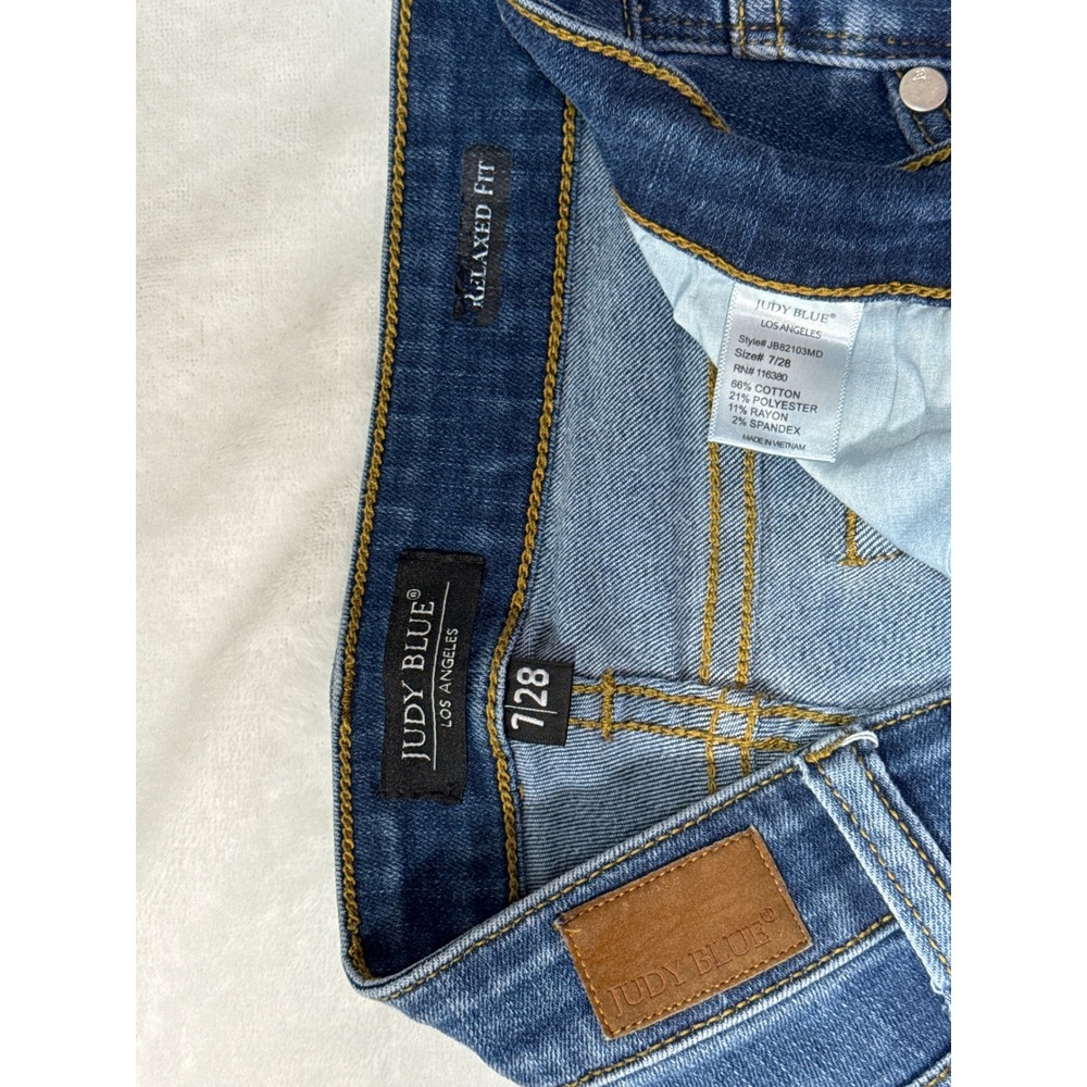 Judy Blue Relaxed Fit Jeans Womens 7/28 (29x27)Dark Wash Denim Pants JB82103 - Picture 2 of 7